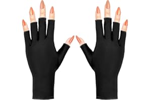 COOSLIM Anti UV Gloves for Gel Nail Lamp, UPF50+ Protection Gloves for Manicures, UV Sun Protection Gloves for Women