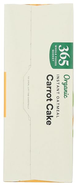 365 BY WHOLE FOODS MARKET, ORGANIC INSTANT OATMEAL, CARROT CAKE, 8 COUNT, 11.3 OUNCE