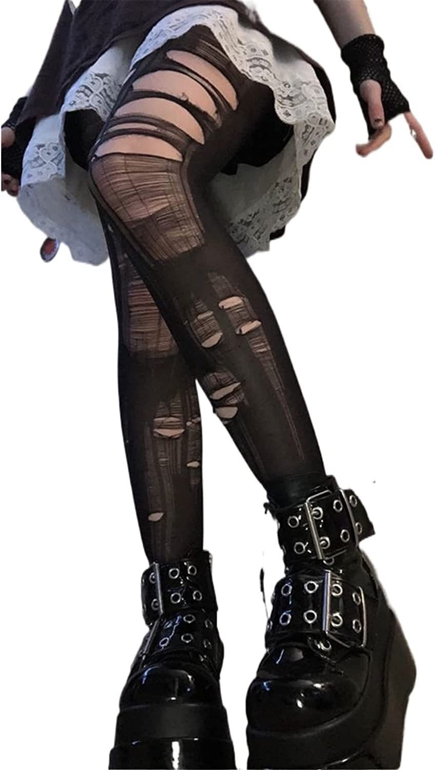 Photo 1 of WANHUHOU 5 Pairs Disposable DIY Stockings?Easy Ripped Tights Gothic Women Fishnet Pantyhose Black Female Hollow Out Mesh Party (5 pairs—black)
