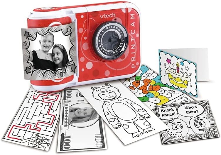 VTech KidiZoom PrintCam Red Digital Instant Camera with Built-In Printer