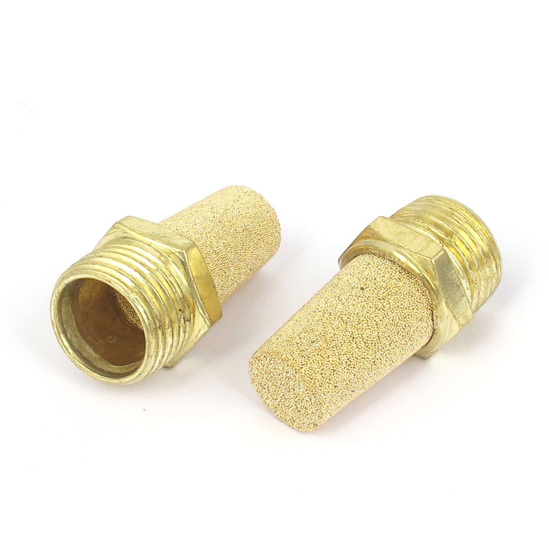 sourcingmap 1/2BSP Male Thread Brass Pneumatic Air Exhaust Muffler Filter 2pcs