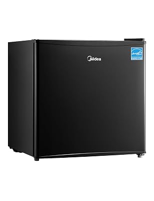 Midea WHS-65LB1 Compact Single Reversible Door Refrigerator, 1.6 Cubic Feet(0.045 Cubic Meter), Black