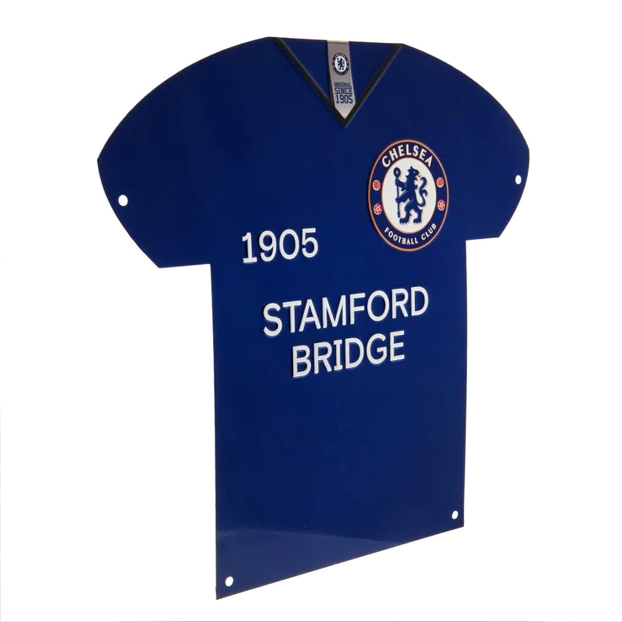 Chelsea Football Club Official Shirt Shaped Metal Sign Wall Hanging Crest Badge