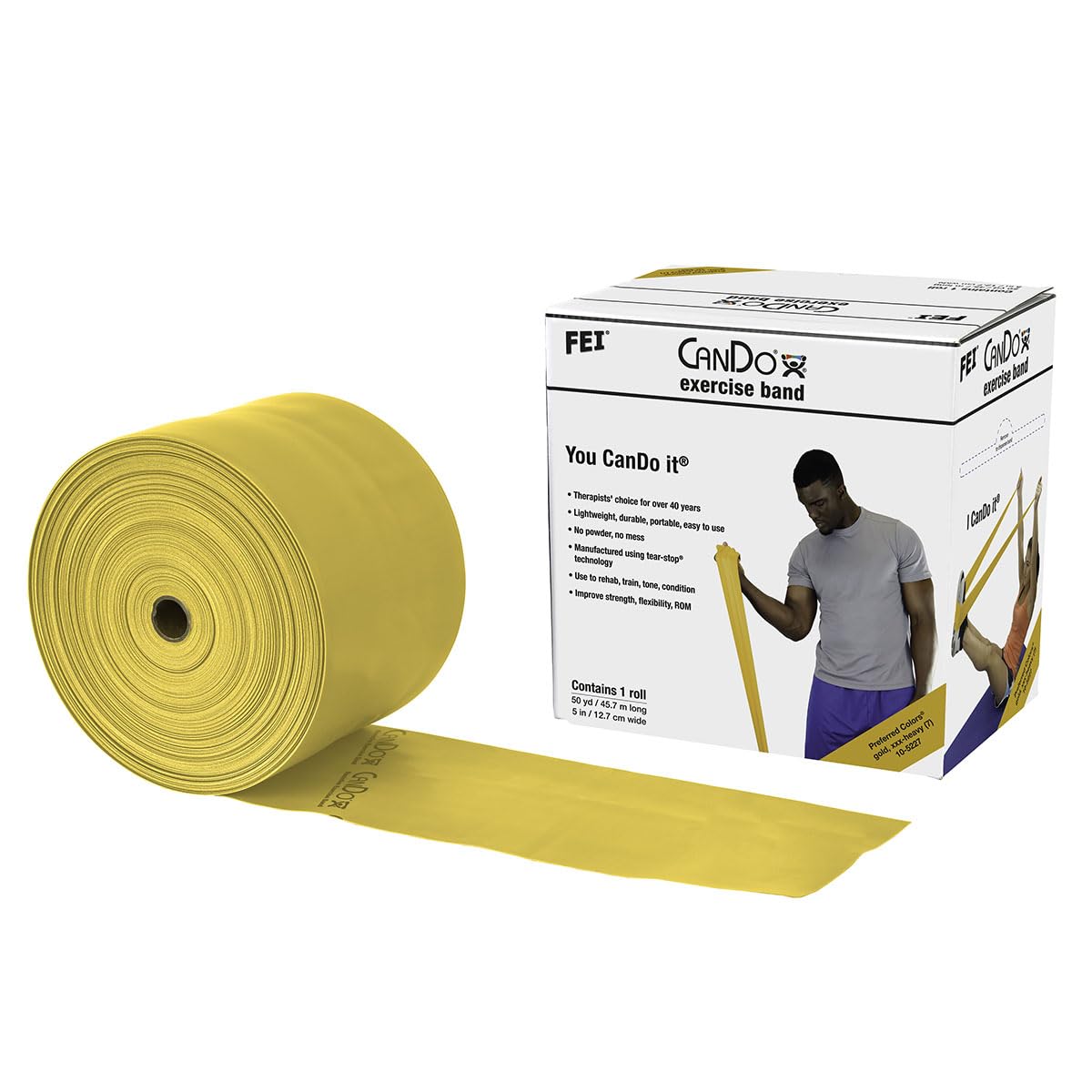 CanDo Resistance band / training band / gymnastics band - 45 m - gold (ultra strong) - alternative to dumbbells — image 1