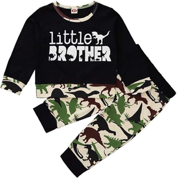 Amazon Cousannory 子供服 男の子 迷彩 パーカー スウェットパンツ 2点セット ベビー お揃い服 兄弟 おそろい 赤ちゃん服 長袖 トレーナー 恐竜 ロングパンツ キッズ スウェット 上下セット ジャージ セットアップ Tシャツ ズボン 春 夏 秋 ジャージ 通販
