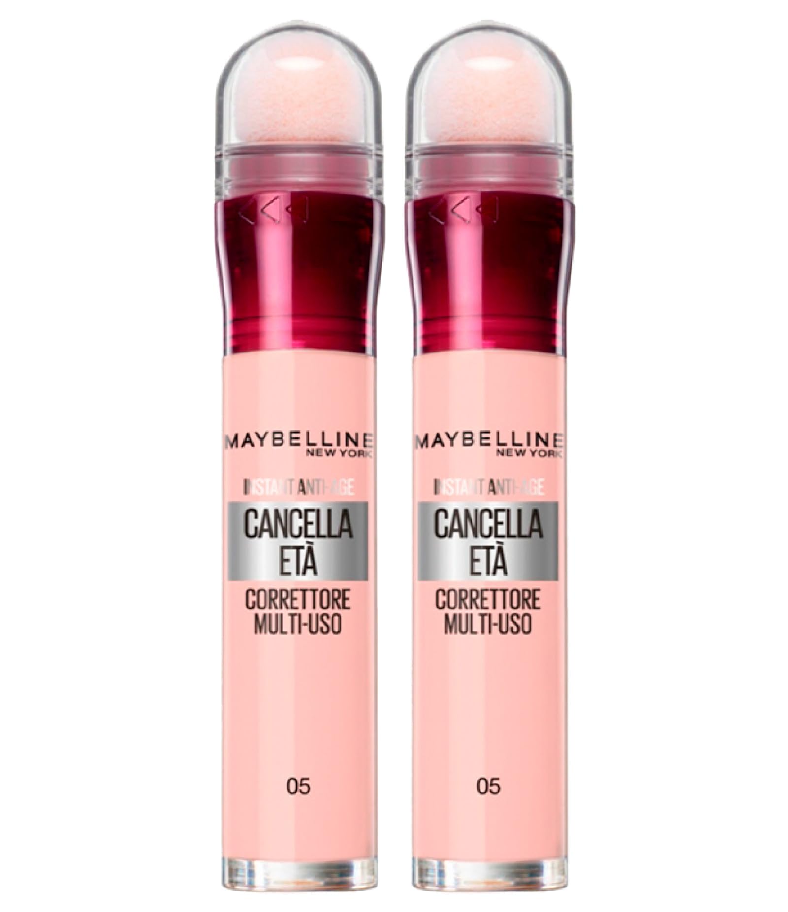 Maybelline New York Instant Anti-Age Corrector Multi-Purpose Colour 05 Pink Illuminating Corrector with Sponge Applicator - 2 Cosmetics