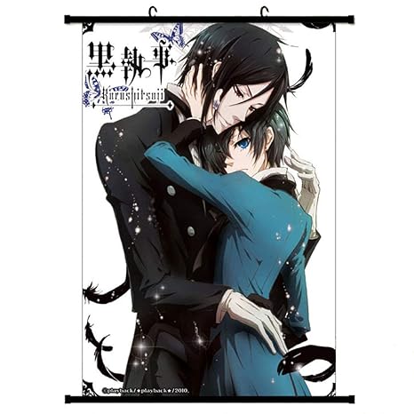 ALTcompluser Wallscroll Wandbanner Dekorative Rollbild Wandbild Stoff Poster Anime(30 * 45 cm Black Butler)