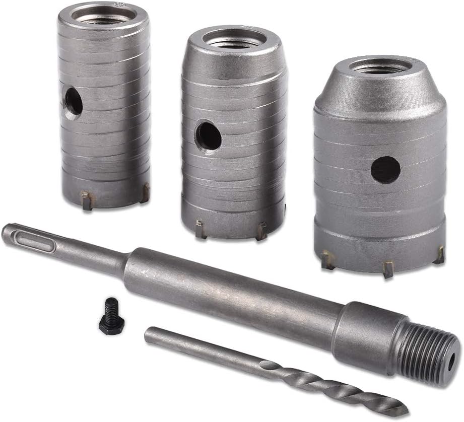 KATUR 30,40,50mm SDS Plus Shank Hole Saw Cutter Concrete Cement Stone Wall Drill Bit for Brick Concrete Cement Stone (30,40,50mm Diameter)