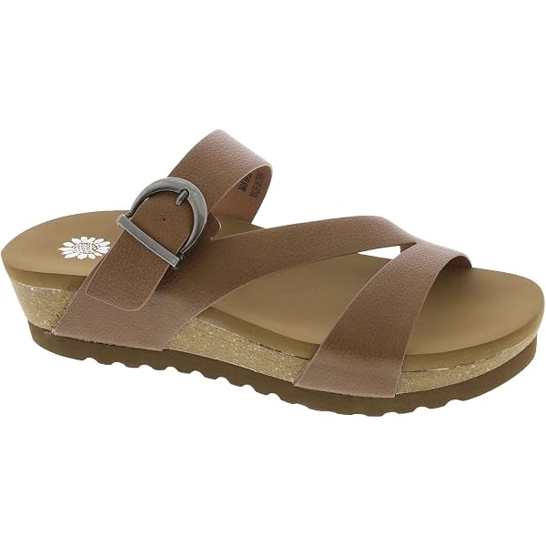 Sandalo in pelle da donna cuoio