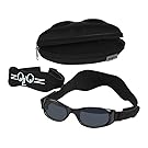 Tuga Baby/Toddler UV 400 Sunglasses w/2 Straps & Case, Black