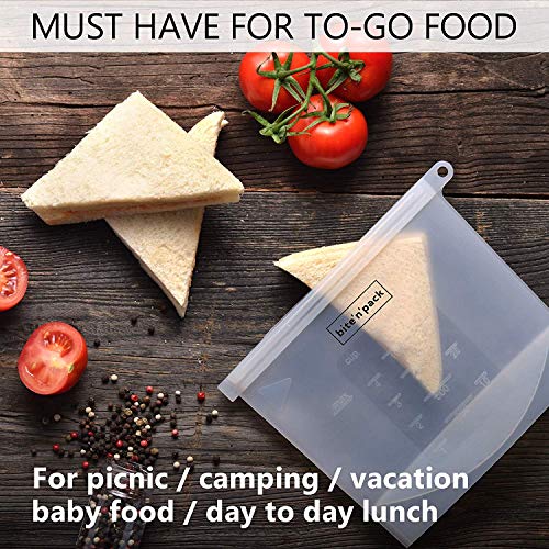 image for Save The Kitchen Reusable Silicone Food Storage Bag Set of 4 + 1 BONUS