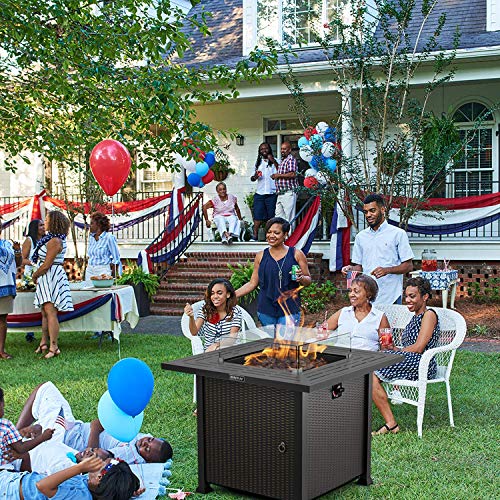 SNAN Propane Fire Pit Table, Outdoor Companion, 32 Inch 50,000 BTU Auto