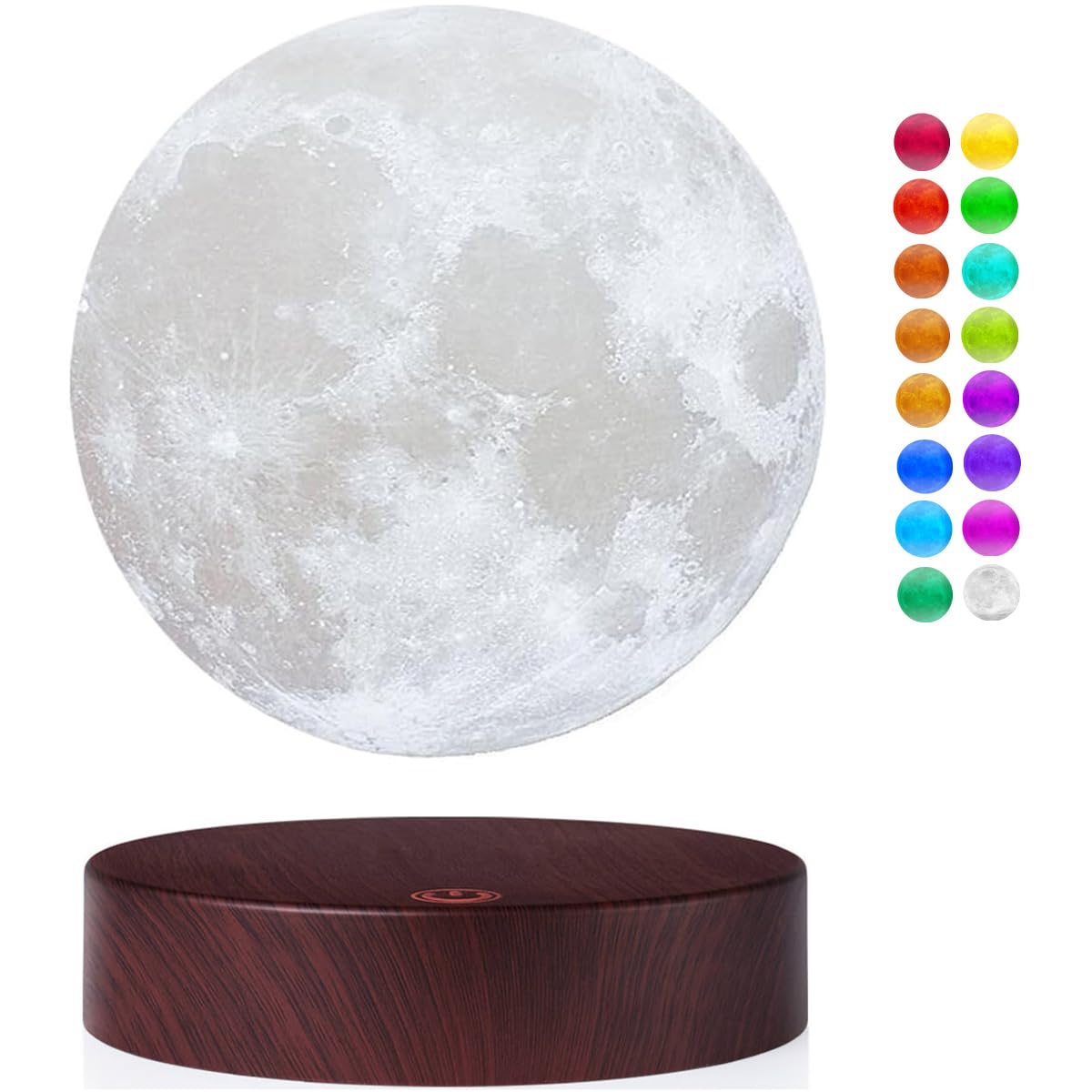 VGAzer Levitating Moon Lamp with 16 Colors,Floating&Spinning Moon Night Light with Adjustable Brightness for Unique Gifts, Room Decor, Office Decor
