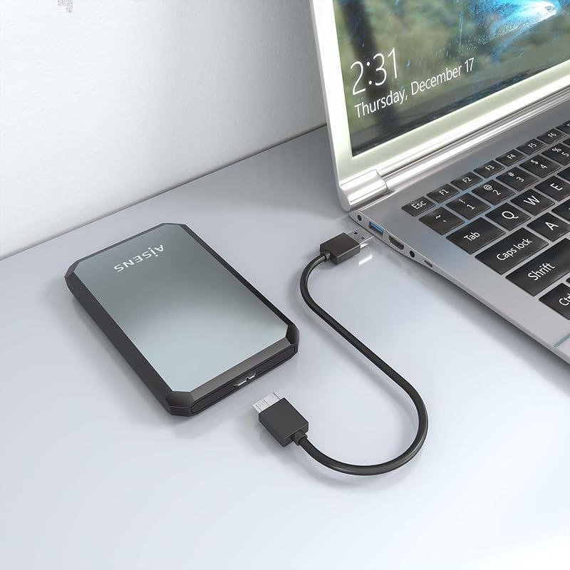 Carcasa Externa para HDD/SSD SATA de 2,5", USB 3.0 hasta 5 Gbps, UASP, sin Herramientas, Negro y Gris - ASE-2529B