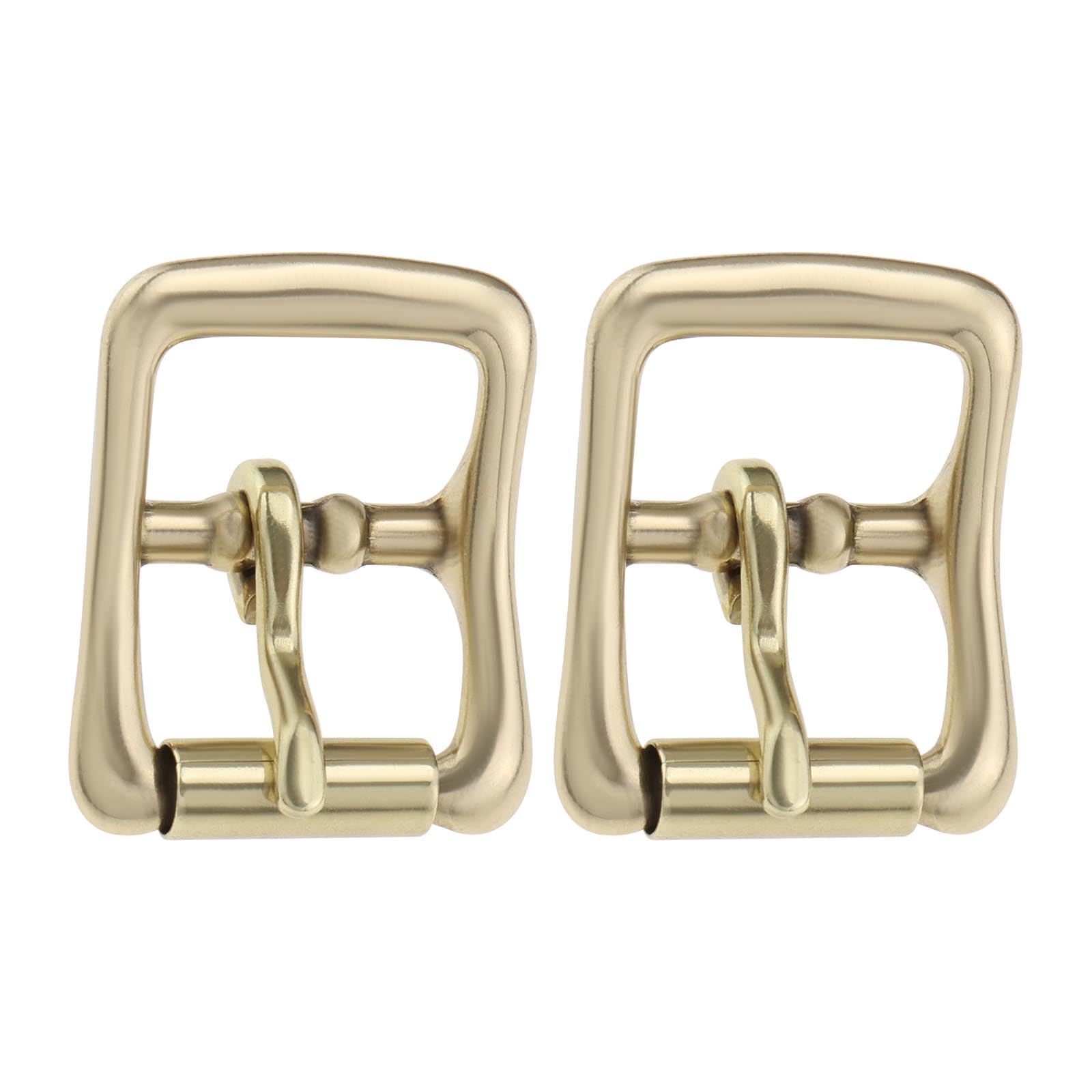 The Lord of the Tools 20mm Solid Brass Hobble Roller Buckles - 2 Pack - Suitable for Belt Strap Boots Bags & DIY Leather Craft