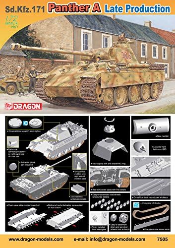 Dragon Models SD.KFZ.171 Panther A Late Production Model Kit (1/72 Scale)