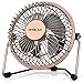 OPOLAR 4 Inch USB Small Desk Fan, Ultra-Quiet Design, with 360 Rotation, 3.8 ft Cable, Portable Cooling for Home & Office,Brown