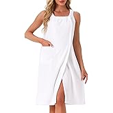 cheibear Womens Shower Wrap Wearable Towels Straps Cover Up Bathrobe Around Towel Spa Body Robe Dress Guess Beach Snaps