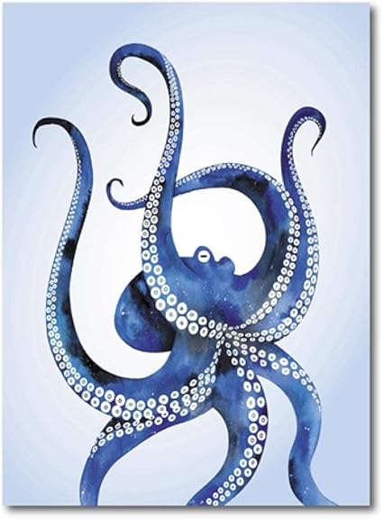 Aquarelle Ocean Pieuvre Art Imprimer Photos Moderne Ocean Animal Poulpe Toile Art Peinture Moderne Salle De Bain Decoration Murale 30x40 Cm Avec Cadre Amazon Fr Cuisine Maison