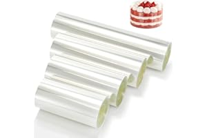 YOUEON Cake Collars Acetate Roll almost 4/4.7/6/8 x 394 Inch, Clear Cake Acetate Sheets Cake Strips for Chocolate, Mousse Bak