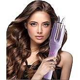 Automatic Curling Iron,Hair Curler Automatic Rotating Wand,Anti-Scald,Four Speed Temperature Adjustment,Diameter 28mm,Anti-Tangle Rotating Curling Wand,Easy to Use Hair Curler,Purple