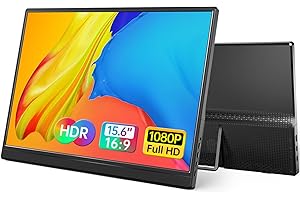 Yxk Portable Monitor 15.6 Inch 1080P USB-C HDMI Ultra-Slim Travel Monitor with Kickstand, for Laptop, PC, Mac Phone, PS, Xbox, Swich IPS Ultra-Thin Zero Frame Gaming