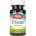 Carlson Labs E-Gems Natural Vitamin E, 400 IU, 60 Softgels