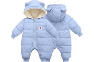 BYFRI Baby Boys Girls Snowsuit Infant Winter Clothes Newborn Hooded Jacket Toddler Jumpsuit Coat