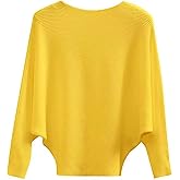 EDSTAR Women Dolman Batwing Sleeves Knitted Sweaters Winter Boat Neck Pullovers Tops