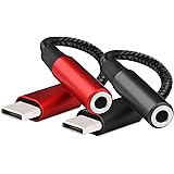 Kedoo USB C to 3.5mm Female Headphone Jack Adapter (2 Pack), Type C to Aux Audio Dongle Cable Cord Hi-Fi DAC Chip for Samsung