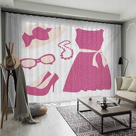 Amazon Com Bluemat Pale Peach Pink Tulle Curtains W 84 X L 96