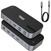 Selore 3 HDMI Docking Station Triple Monitor Docking Station 3 Monitors | USB C Dock, Triple HDMI, Triple 4K Display, 10Gbps Tata Transfer, 100W PD Charging, USB C Hub, USB C Dongle for Windows macOS