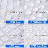 Uni-Fine Silicone Pads 107Pcs 4 Sizes 4 Shapes Transparent Self-Adhesive view 3