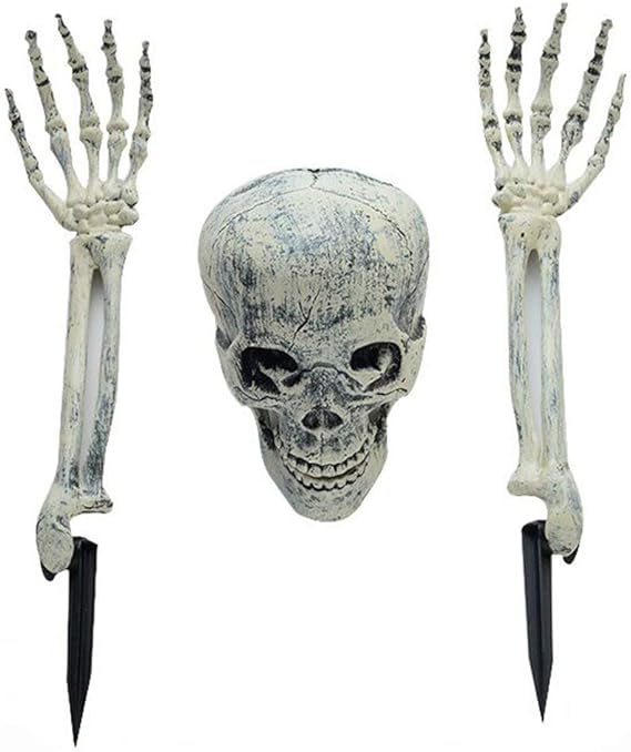 Amazon.de: SKYYKS Halloween Schädel Skelett Kopf Hände Dreiteiliges Set