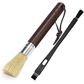 Coffee Grinder Cleaning Brush, Espresso Machine Brush Cleaner Tool with Wooden Handle and Natural Bristles for Barista Home Kitchen