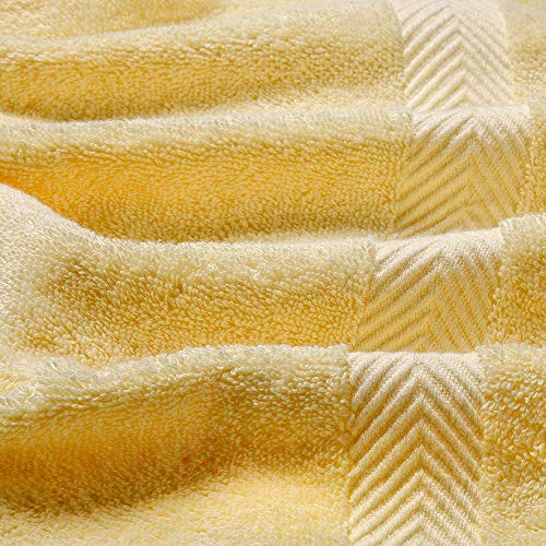 SEMAXE Luxury Bath Towel Set. Hotel & Spa Quality. 2 Large Bath Towels , 2 Hand Towels, 4 Washcloths. Premium Collection Bathroom Towels. Soft, Plush and Highly Absorbent. (Set of 8, yellow)