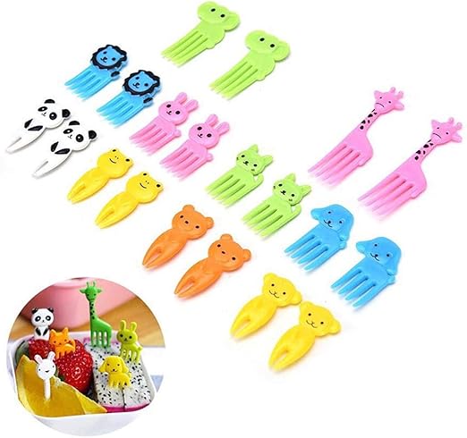 Amazon Com Minilujia Set Of 20 Lovely Animal Food Fruit Picks