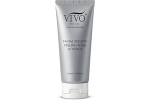 Vivo Per Lei Facial Peeling Gel - Contains Dead Sea Minerals and Nut Shell Powder - Gentle Face Exfoliator Scrub and Blackhead Remover - Peel Your Skin to a Fresher You - 4.05 Fl oz.