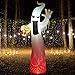 SUPERJARE 8 Ft Halloween Inflatable Ghost, Blow up Flashing Flame Decoration with LED Light, Indoor & Outdoor, Yard & Lawn Decor