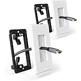 LEENUE Brush Wall Plate with Mounting Bracket, Cable Pass Through Decorator Cover for Low Voltage Wires, Single Gang Cord Hid