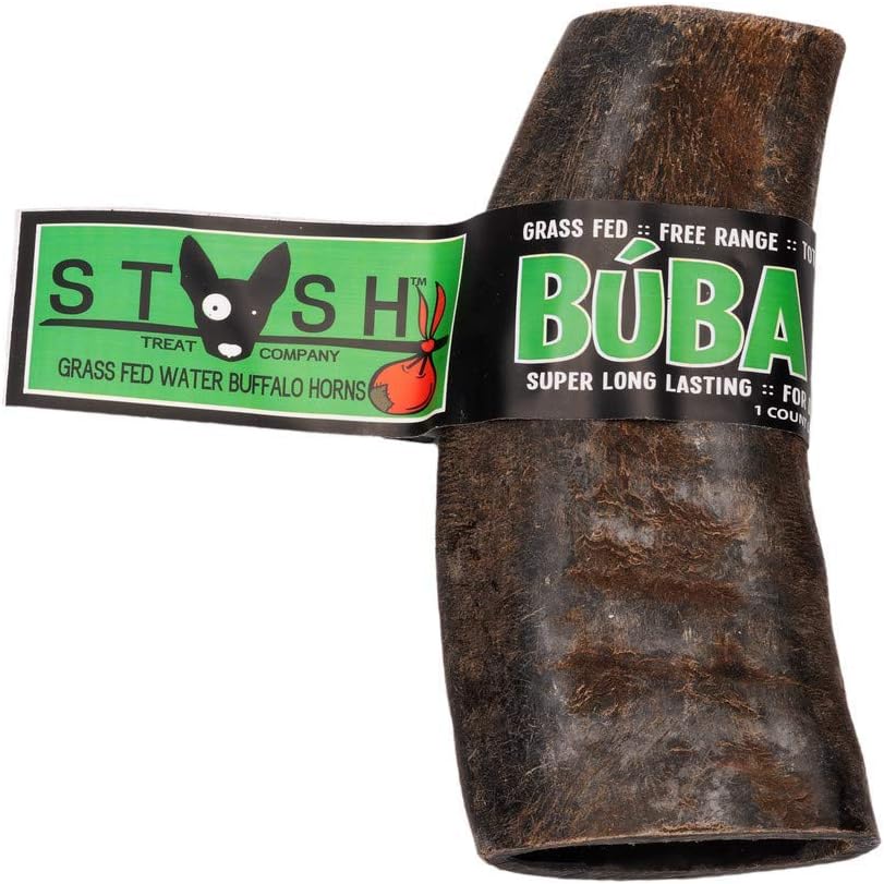 Super Snouts Free Range Grass Fed Water Buffalo Horn Dog Chew, Large
