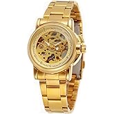 SENRUD Women's Automatic Watches Lady's Stainless Steel Skeleton Waterproof Automatic Wrist Watches Gift for Women