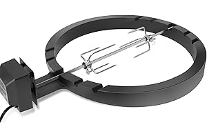 SDSNTE Heavy-Duty Rotisserie Grill Accessories Kit for Kamado Joe Classic Joe Series Grills, Large Big Green Egg, and Other 18inch Round Charcoal Grills