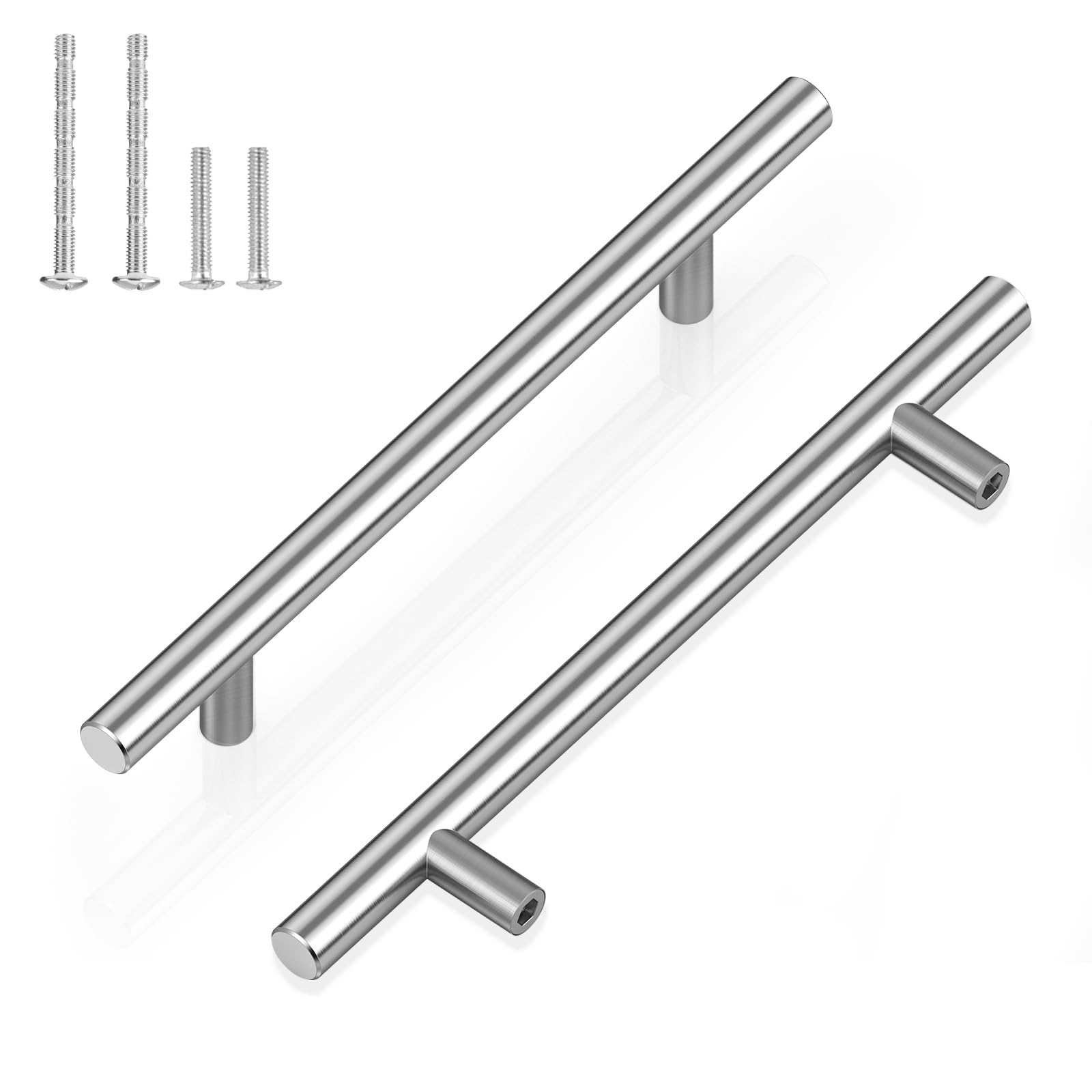 ENLACE Cabinet Handles, Set of 2 Kitchen Cabinet Handles, Stainless Steel Kitchen Handles, Hole Spacing 128 mm, Total Length 200 mm, Cupboard, Kitchen Cupboard Doors