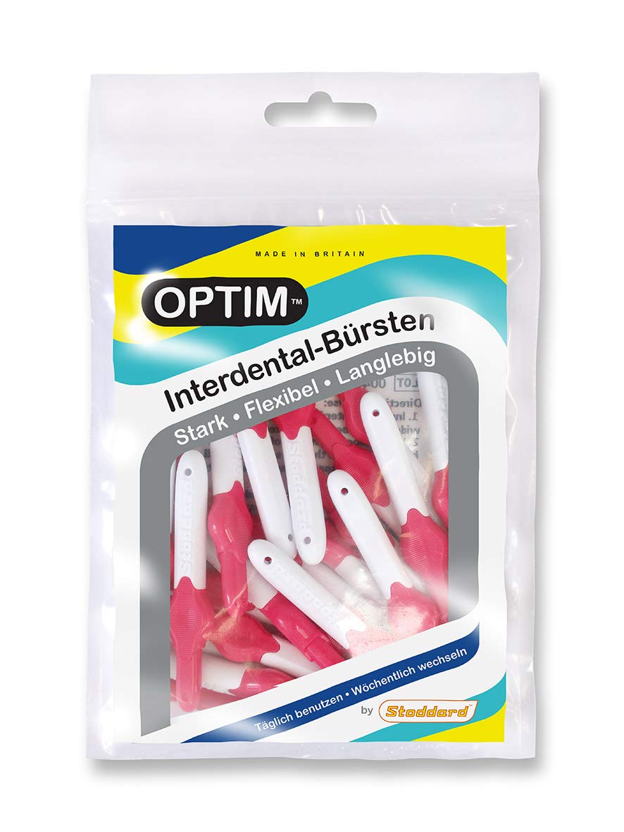 Stoddard OPTIM Interdental Brushes Pack of 25 Pink 0.4 mm Size 0