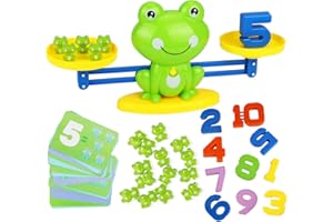 Aitbay Cool Math Game, Preschoolers Frog Balance Counting Toys for Boys & Girls Educational Number Toy Fun Children's Gift STEM Learning Age 3+ (63 PCS)