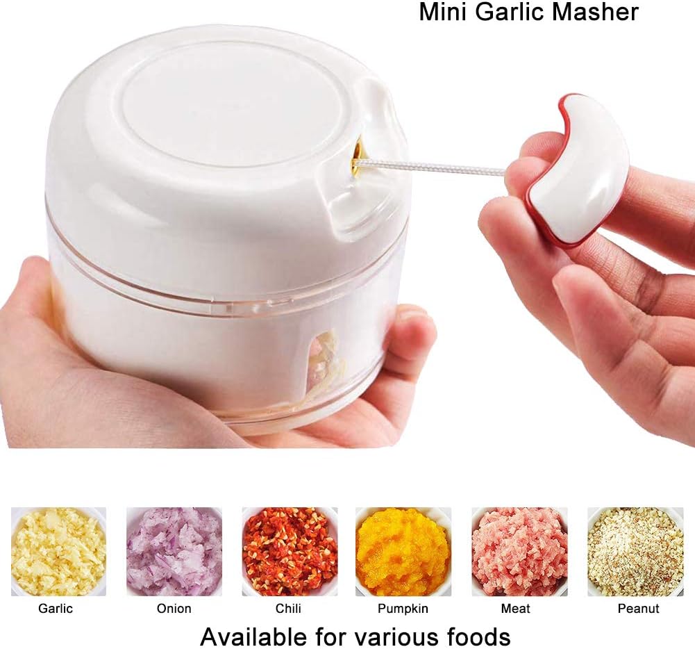 Manual Garlic Chopper,Mini Manual Food Chopper for garlic ginger chili nuts meat etc