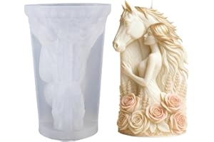 Silicone Candle Mold, Woman with Horse Design, Valentine's Day Theme, Knight Figure