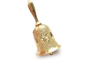 HOKPA Hand Bell, Gold Zinc Alloy, Wedding, Hanging Ornament for School, Restaurant, Bar, Church, Home Decoration