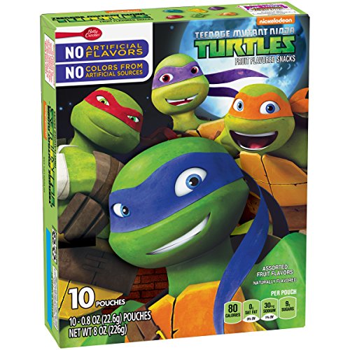 Betty Crocker Fruit Snacks, Teenage Mutant Ninja Turtles Snacks, 10 Pouches, 0.8 oz Each